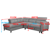 Grey corner sofa with plush cushions and sleek design, perfect for modern living spaces