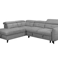 Grey corner sofa with plush cushions and sleek design, perfect for modern living spaces