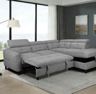 Grey corner sofa with a modern design and plush seating for comfort and style