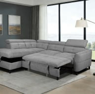 Grey corner sofa with a modern design and plush seating in a stylish living room setting