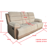 Two-tone fabric sofa with plush cushioning and modern design for stylish living spaces