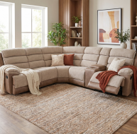 Jessica Corner Sofa in a cozy living room setting with decorative pillows and a warm throw blanket