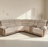Jessica Corner Sofa in a light beige color with plush seating and a modern design