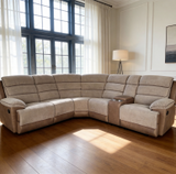 Jessica Corner Sofa in a cozy living room setting with large windows and warm wooden flooring