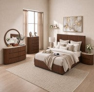 Cleo Bed in a stylish bedroom setting with matching furniture and soft neutral tones