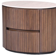 Cleo Locker with a sleek design featuring wood grain and two storage compartments