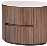 Cleo Locker with a sleek design featuring wood grain and two storage compartments