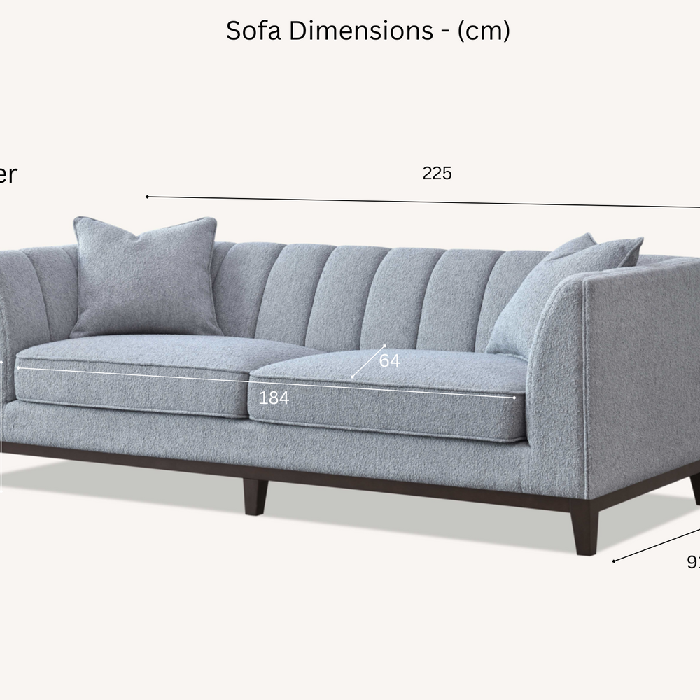 Aluxo Cooper 3 Seater Sofa in Dolphin Boucle