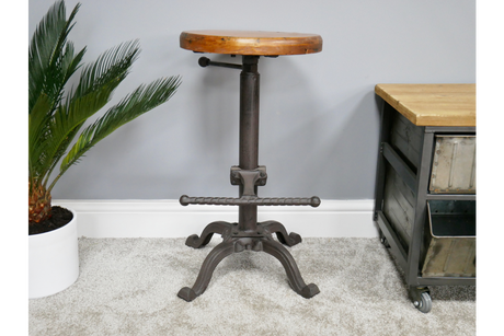 Stool With Wooden Top - 2218