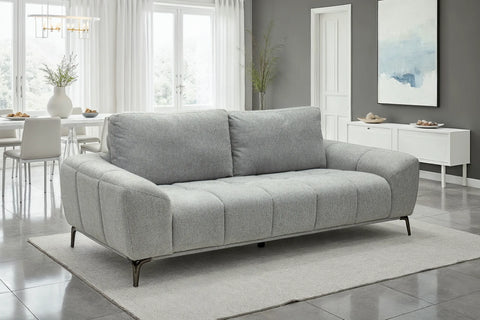Hallie Fabric 3 Seater - Grey Weave