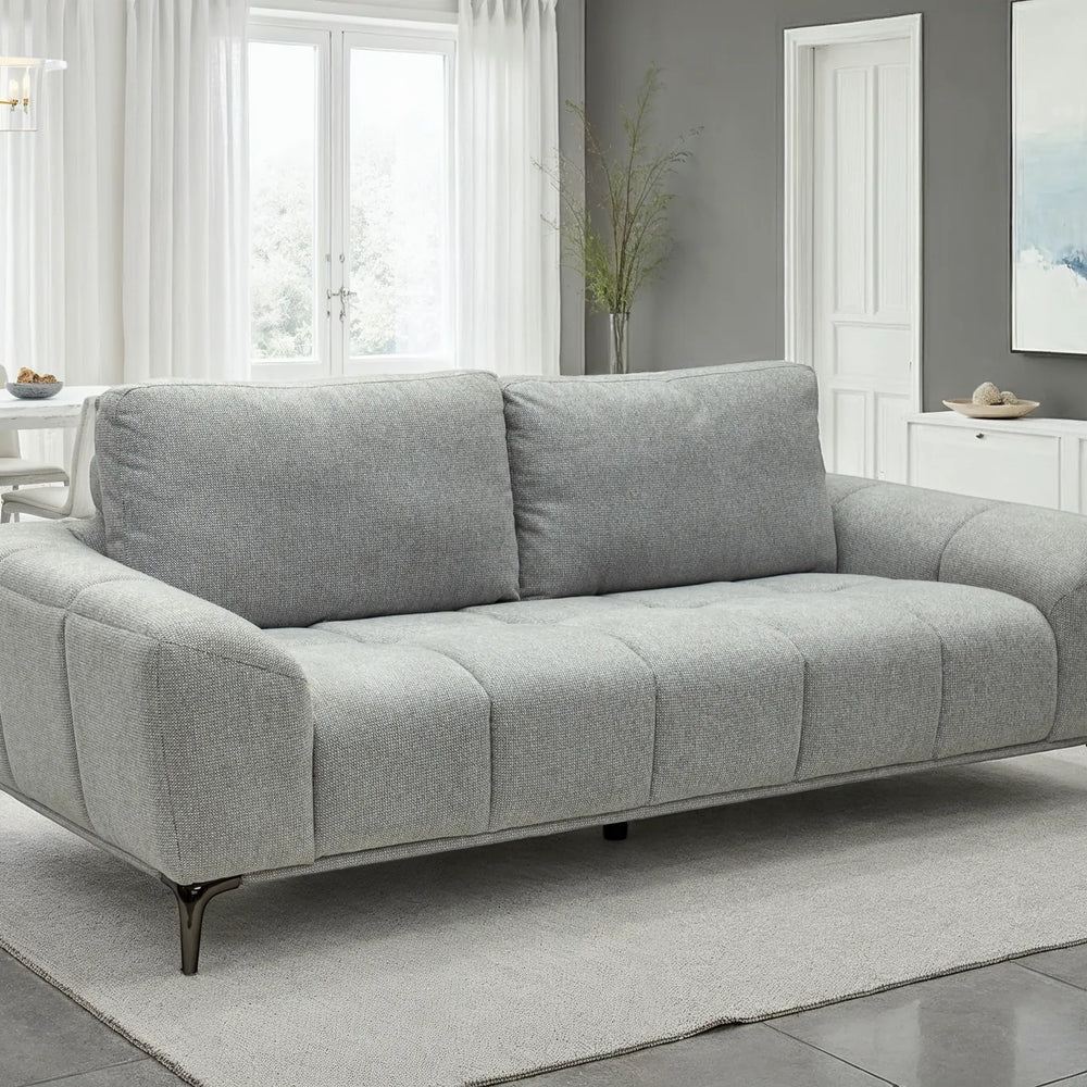 Hallie Fabric 2 Seater - Grey Weave