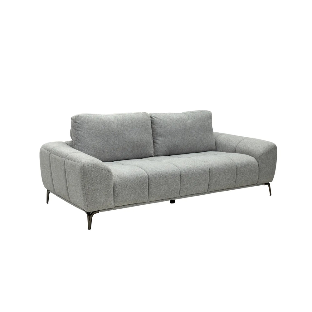Hallie Fabric 3 Seater - Grey Weave