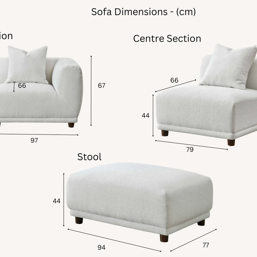 Aluxo Lottie Modular Corner Group in Polar Boucle