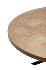 1.2m Round Medium Oak Veneer Dining Table - Stylish & Modern Design