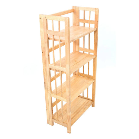 Golden Hevea Wood Folding Shelf