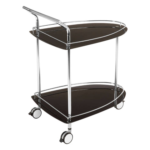 Glossy Black Glass Trolley