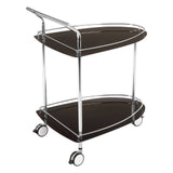 Glossy Black Glass Trolley