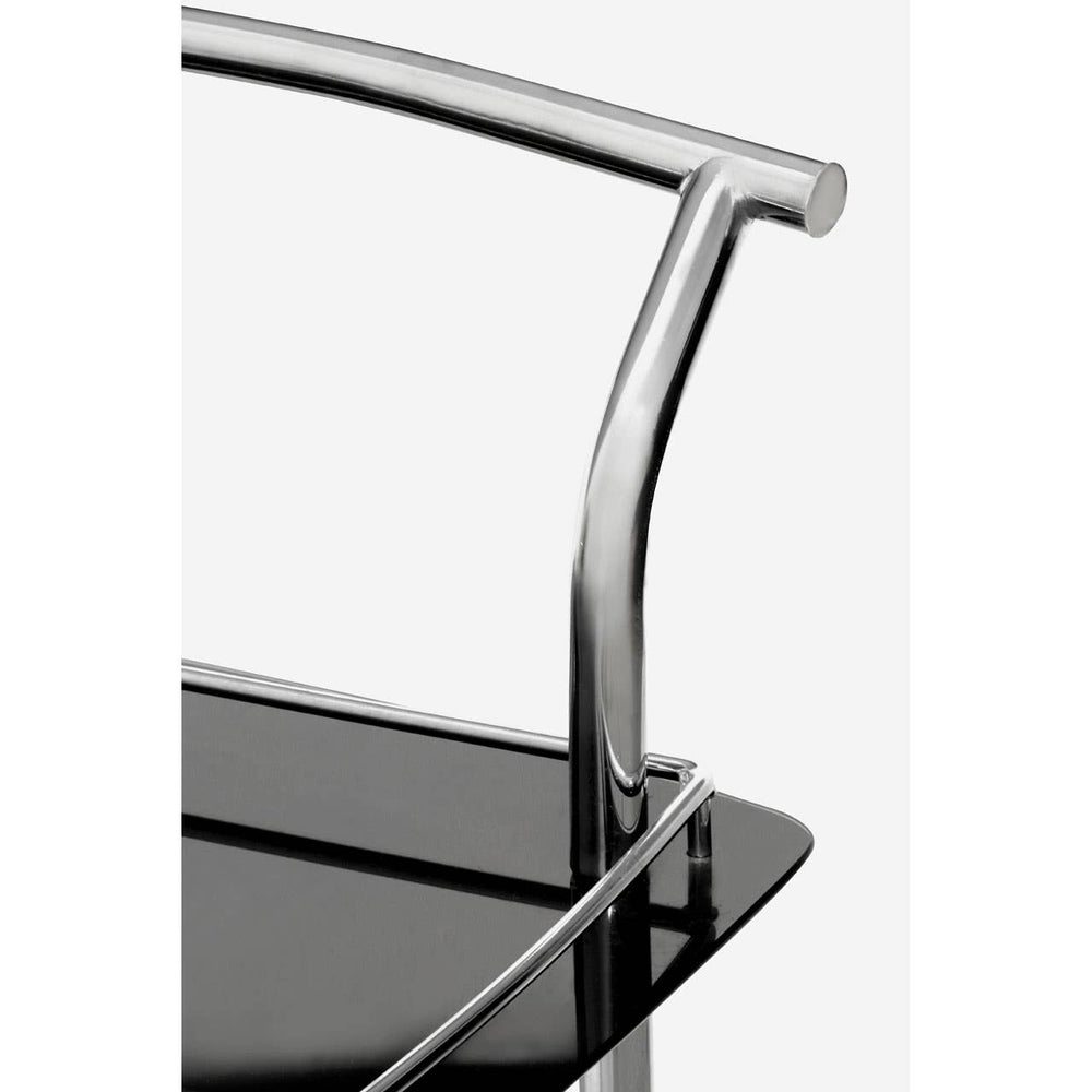 Glossy Black Glass Trolley