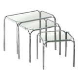 Jordan Nest Of 3 Clear Glass Tables