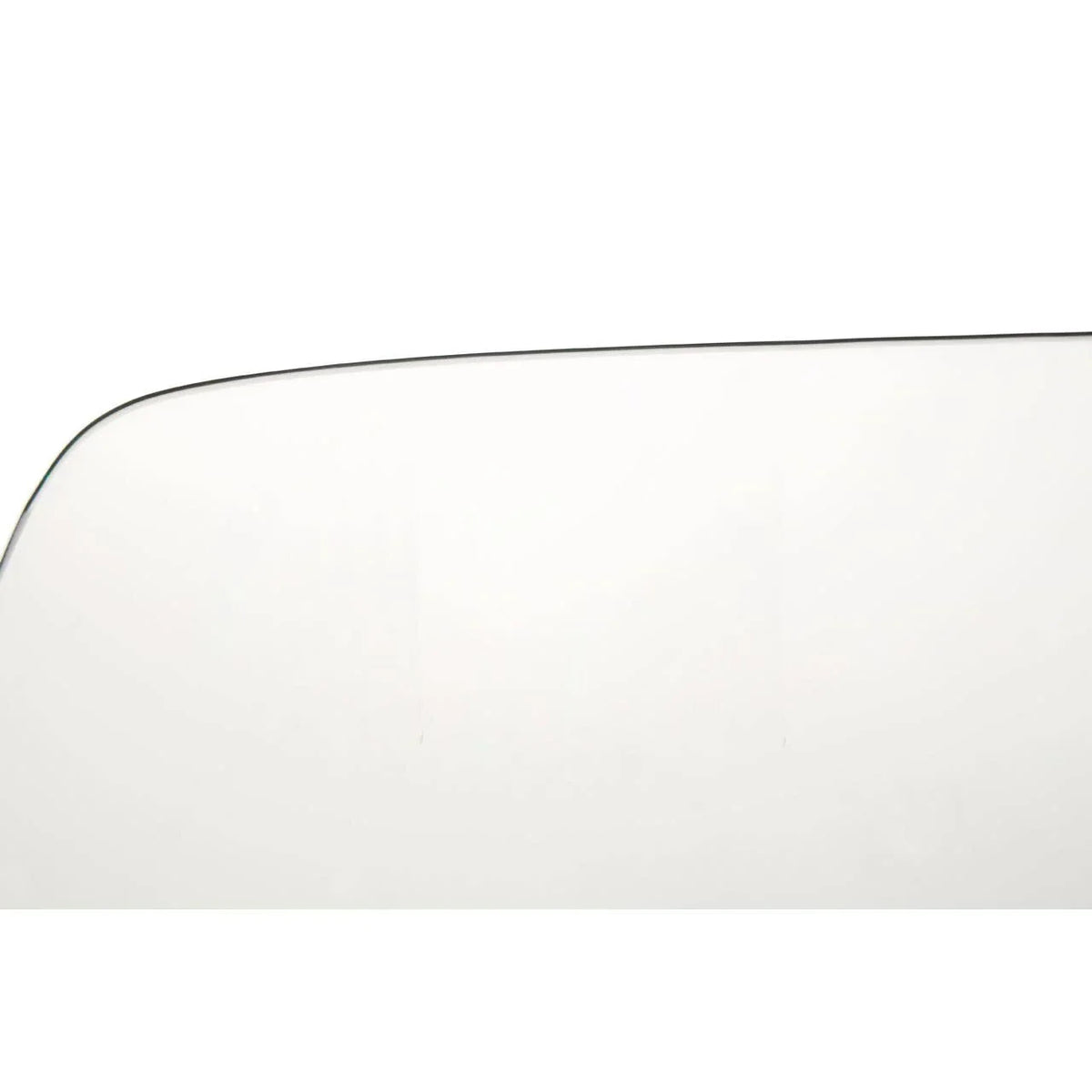 Rectangular clear glass tabletop with rounded corner detail for dining table replacement