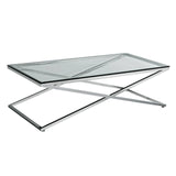 Criss Cross Glass Coffee Table