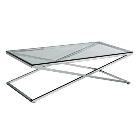 Criss Cross Glass Coffee Table