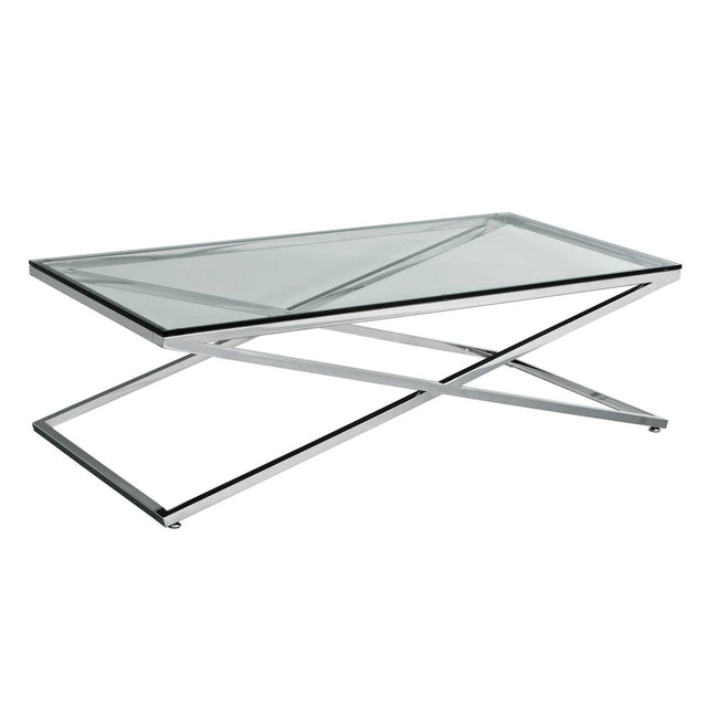 Criss Cross Glass Coffee Table