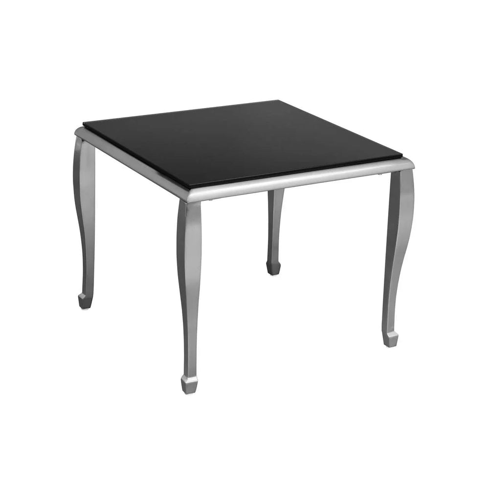 Sleek Black Glass End Table