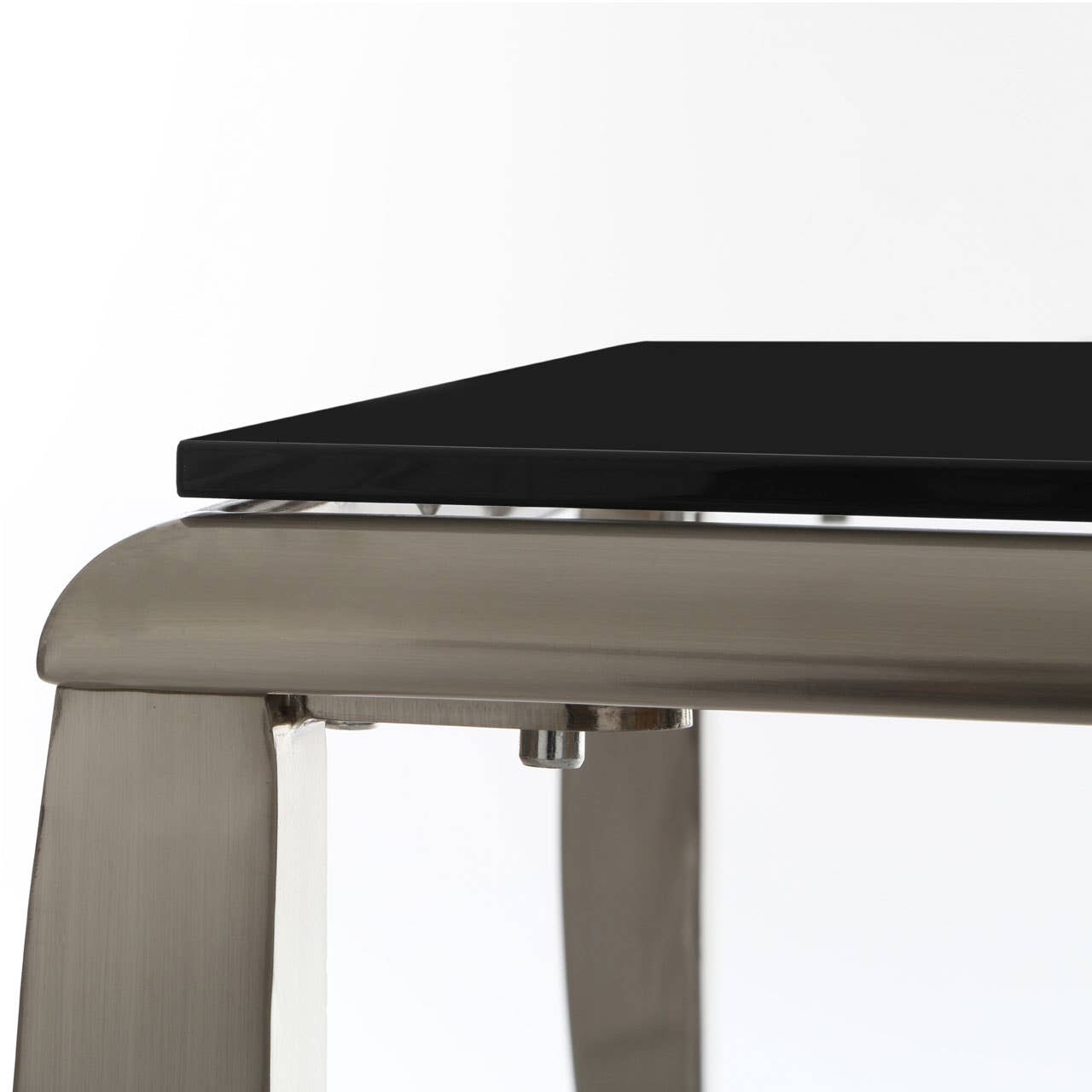 Sleek Black Glass End Table