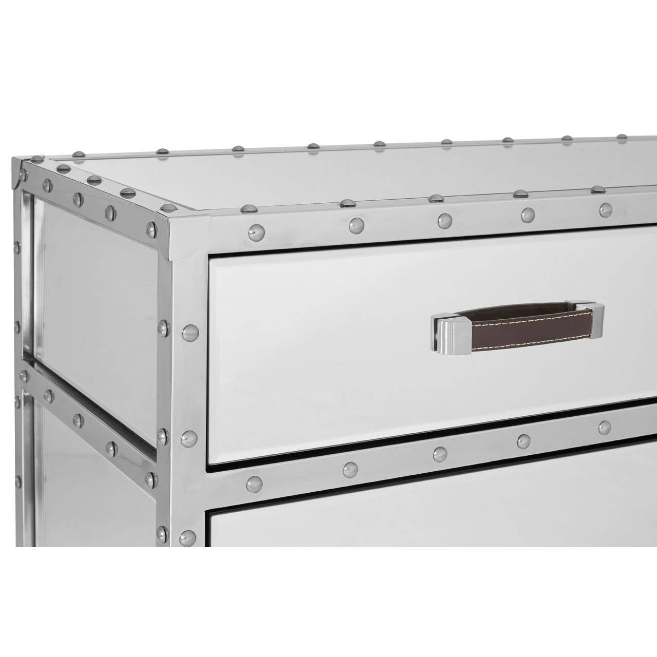 Rivet Stainless Steel Sideboard with 2 Drawers & 2 Doors