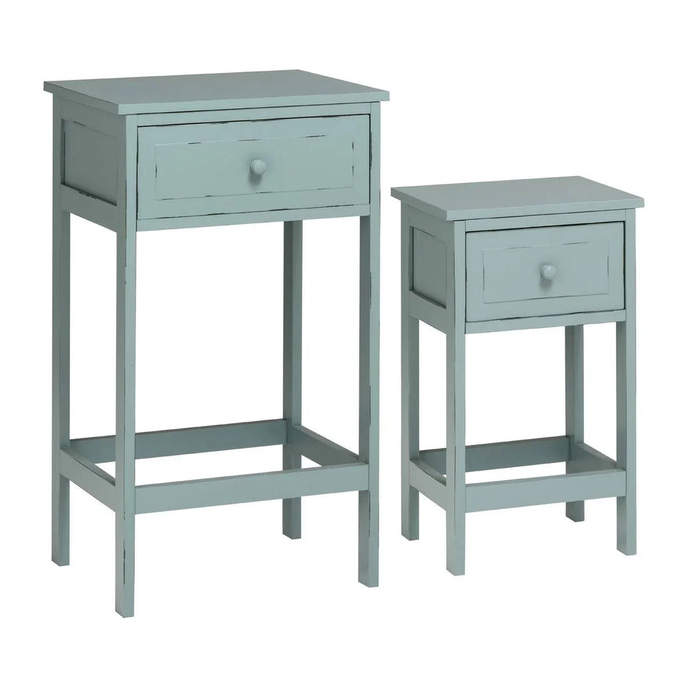 Blue & Grey Drawer Tables