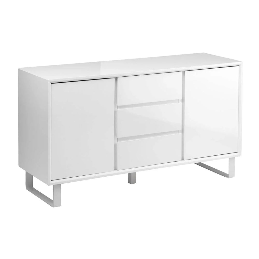 Moritz White Gloss Sideboard - Modern Storage Solution with Cupboards and Drawers