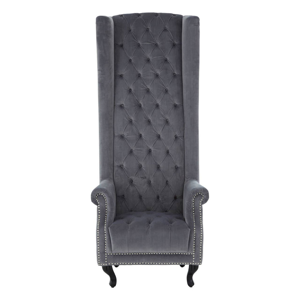 Luxe Grey Velvet Accent Chair
