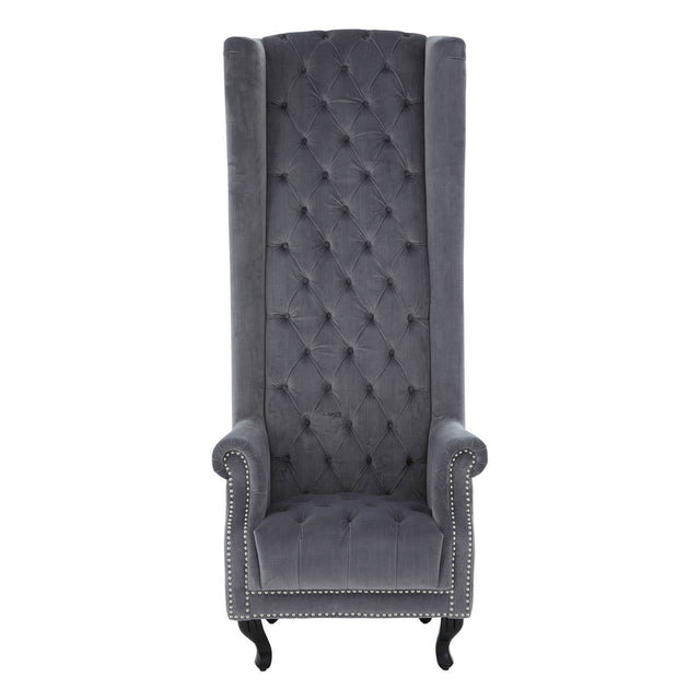 Luxe Grey Velvet Accent Chair