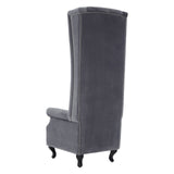 Luxe Grey Velvet Accent Chair