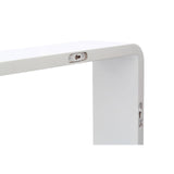 Close-up view of a white floating wall cube, showcasing its sleek design and smooth edges, with a visible mounting bracket on the side for easy installation