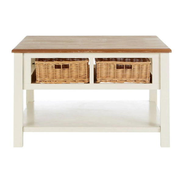 Cream Rattan Coffee Table