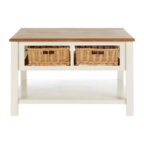 Cream Rattan Coffee Table