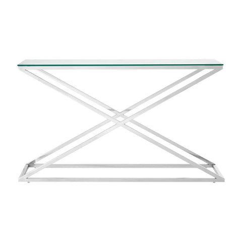 Criss Cross Glass Console Table
