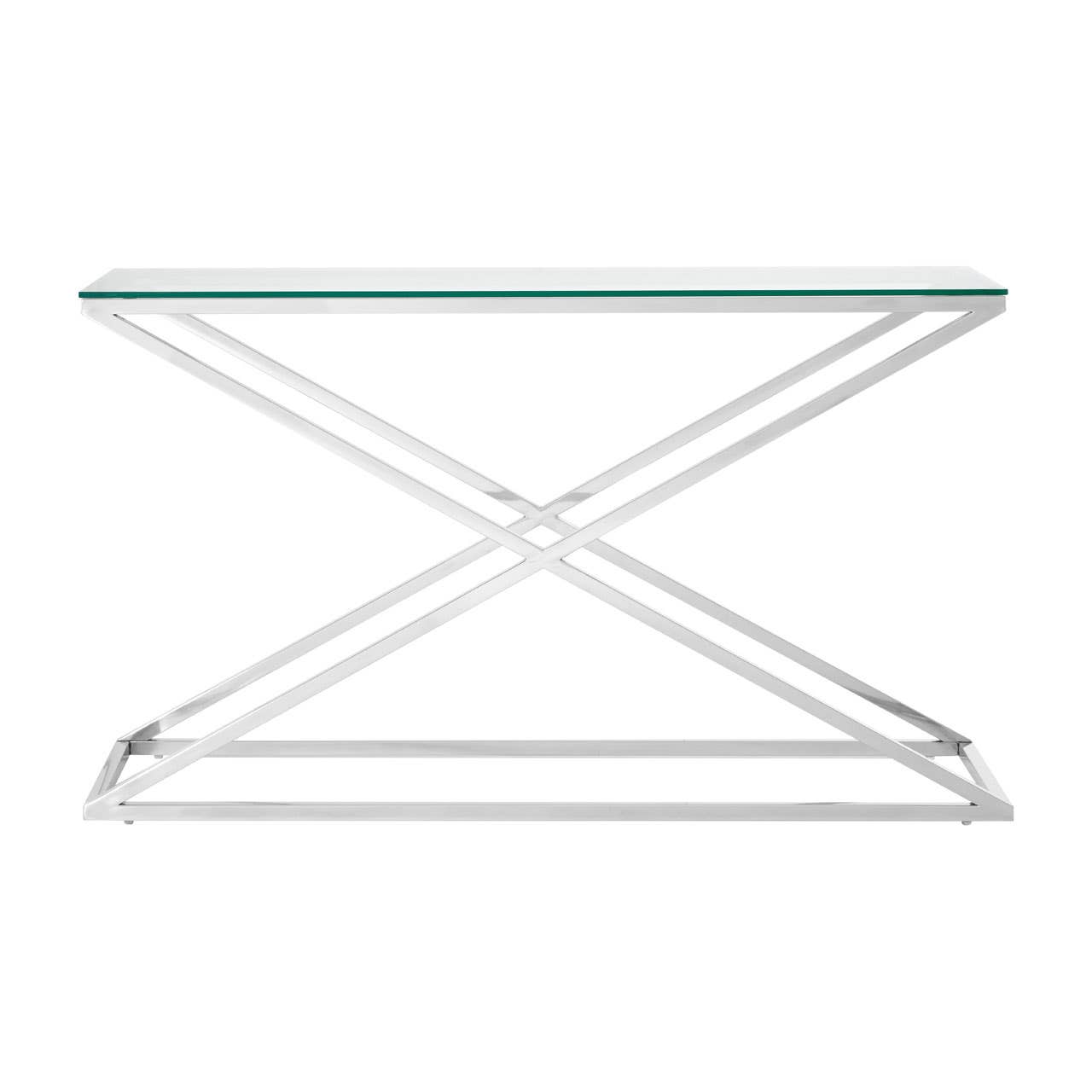 Criss Cross Glass Console Table