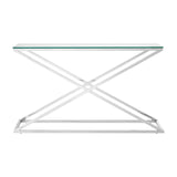 Criss Cross Glass Console Table