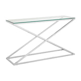 Criss Cross Glass Console Table