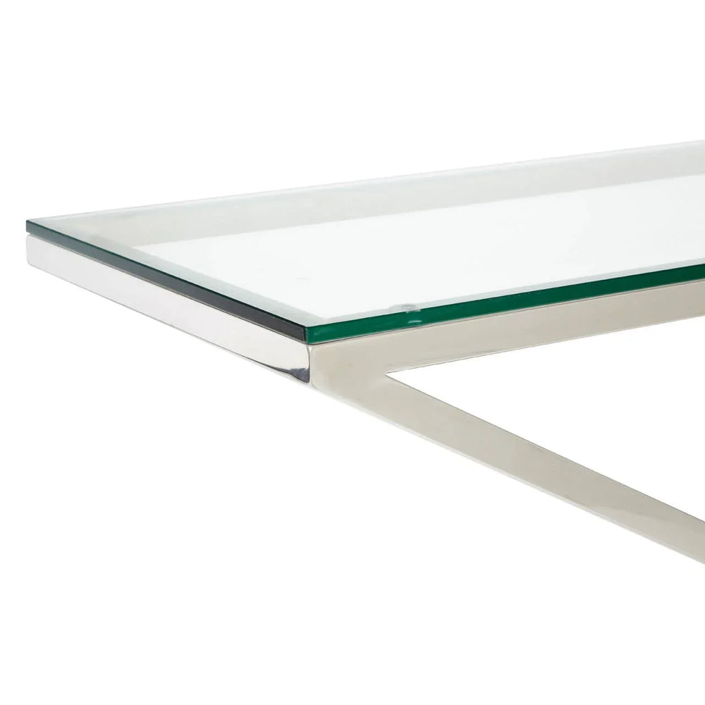 Criss Cross Glass Console Table