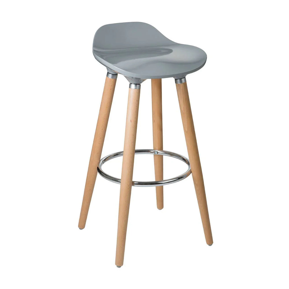 Modern Grey Wood Barstool