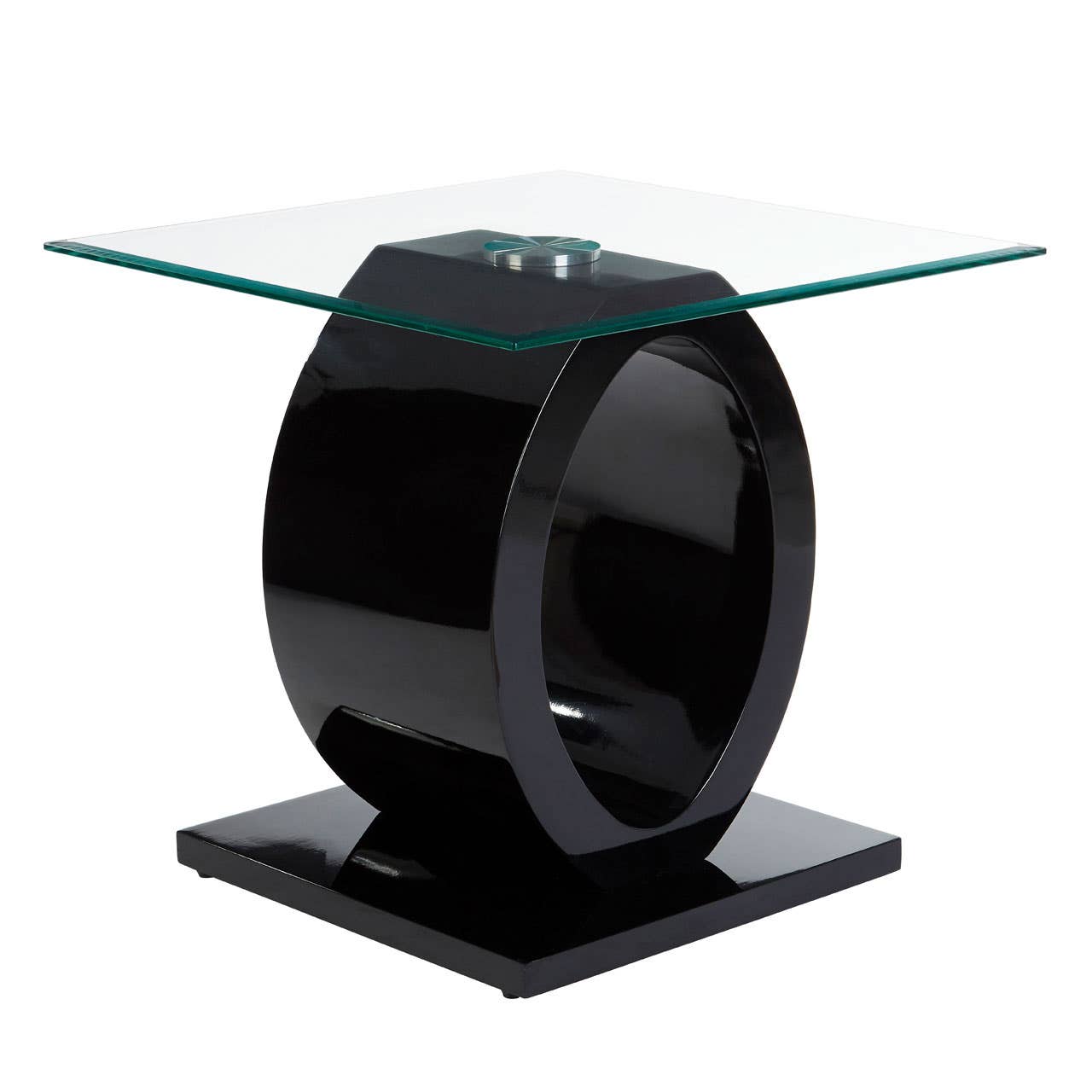Sleek Glass O Side Table