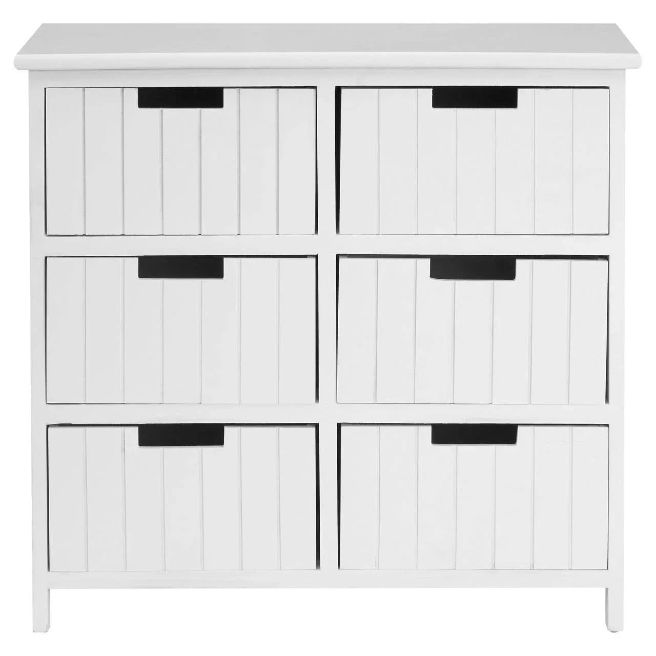 New England White Mdf 6 Drawers Chest