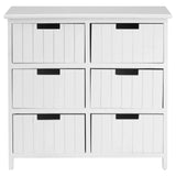 New England White Mdf 6 Drawers Chest