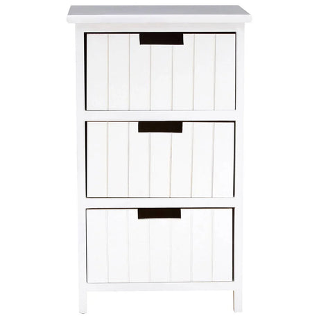 New England White 3 Drawers Chest