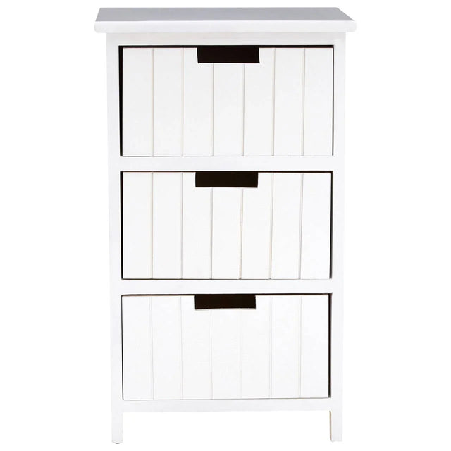 New England White 3 Drawers Chest