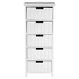 New England White Mdf 5 Drawers Chest